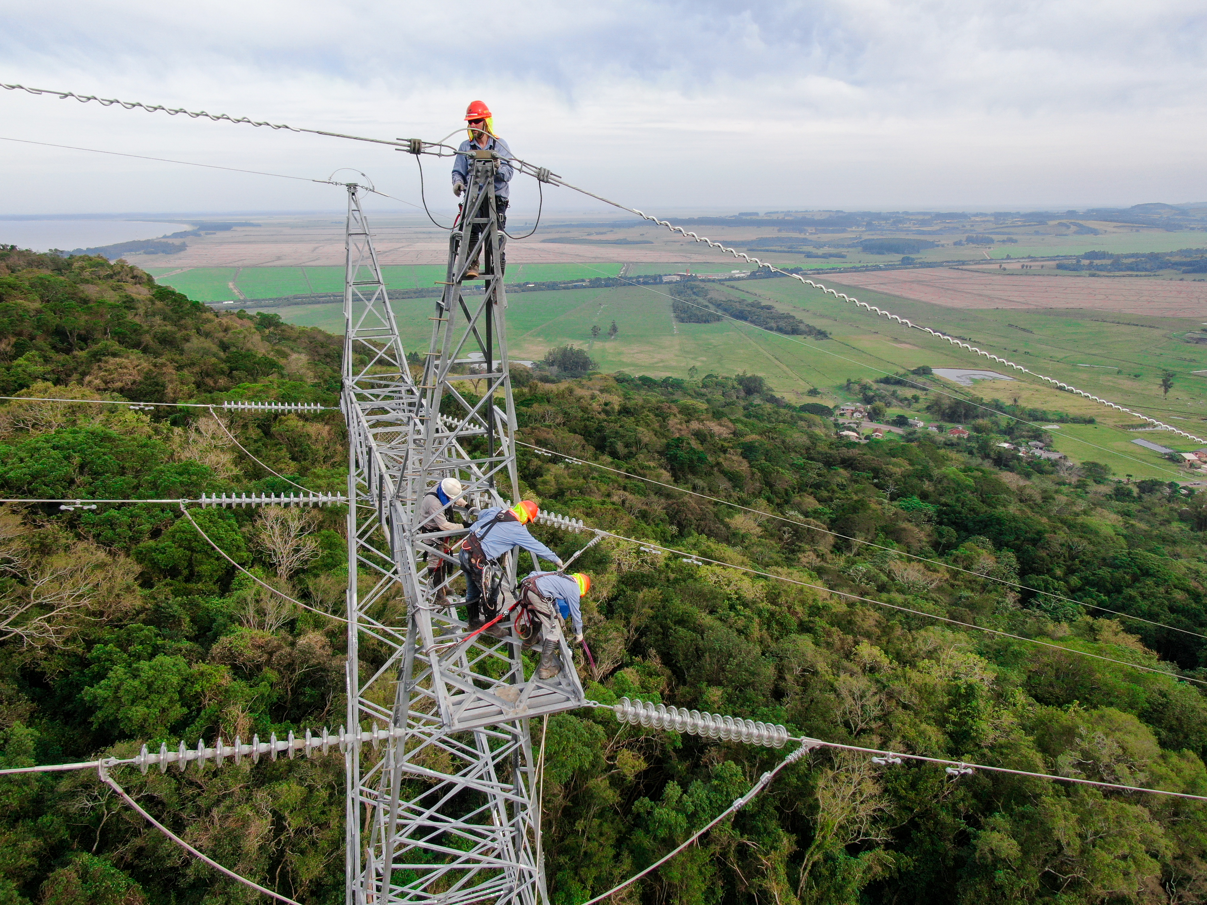 Workers in a power tower