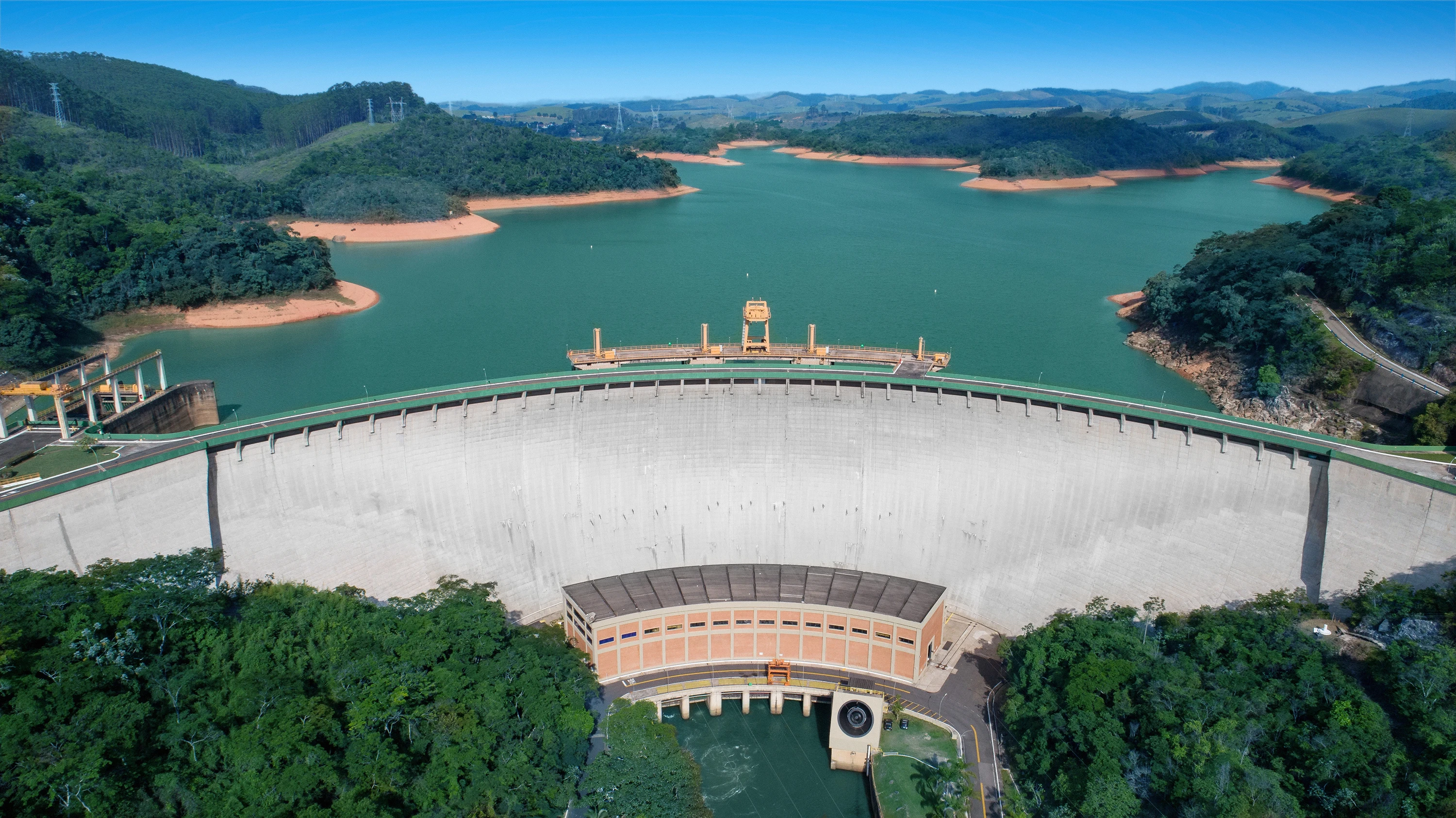 Aerial view of the Funil Hydroelectric Power Plant.